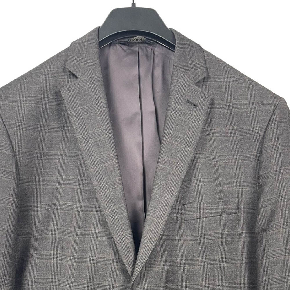Jos. A. Bank Signature Collection Blazer Mens 44 Grey Glen Plaid Tailored Fit